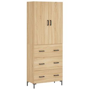 vidaXL Highboard Sonoma Oak 69.5x34x180 cm Engineered Wood