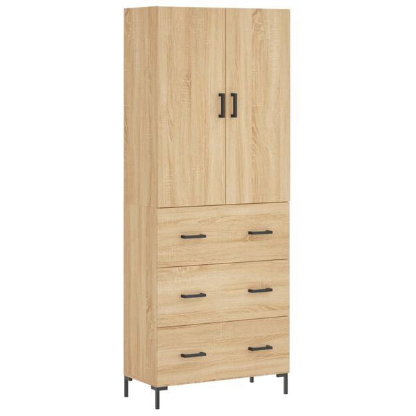 vidaXL Highboard Sonoma Oak 69.5x34x180 cm Engineered Wood