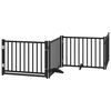 vidaXL Dog Gate with Door Foldable 12 Panels Black 960 cm Poplar Wood