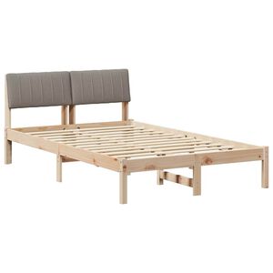 vidaXL Bed frame Brown and taupe 120 x 190 cm Solid pine wood