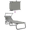 vidaXL Folding Sun Lounger Folding 2 pcs Grey 190 x 57 x 81 cm Oxford