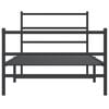 vidaXL Metal Bed Frame without Mattress with Footboard&nbsp;Black 100x190cm