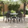 vidaXL Garden Dining Set 7 pcs Black Aluminium