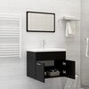 vidaXL Bathroom Furniture Set Black Engineered Wood