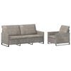 vidaXL Sofa Set 2 pcs Light Grey Faux Suede Fabric
