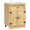 vidaXL Cabinet with Drawer Honey 60 x 46 x 81.5 cm Solid Pine Wood