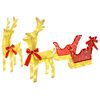 vidaXL 3D Christmas Reindeer with Sleigh LOVIISA 3 pcs 160 LEDs