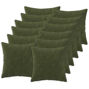 vidaXL Throw Pillow 12 pcs HEERLEN Green 40 x 40 cm Microfiber Fleece