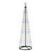 vidaXL LED Cone Christmas Tree 180 cm 250 LEDs Multicolour Steel White