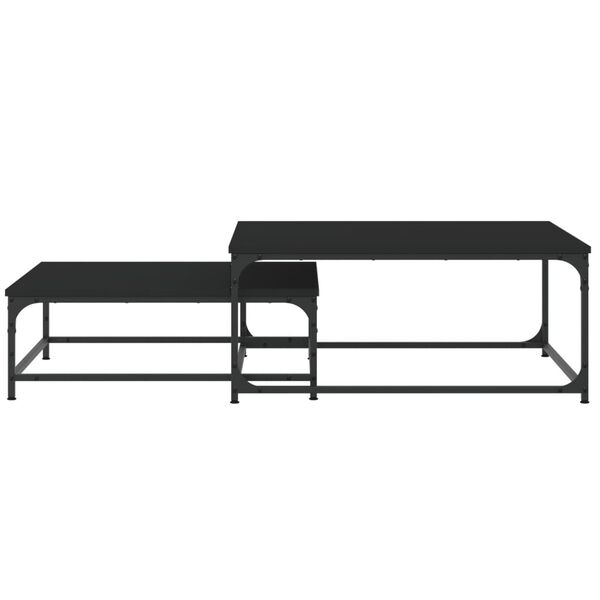 vidaXL Nesting Coffee Tables 2 pcs Black Engineered Wood