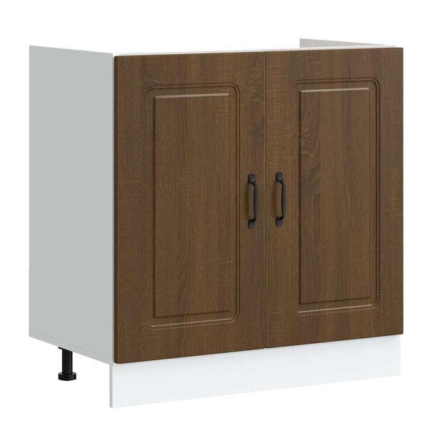 vidaXL Kitchen Cabinet with Door Kalmar 2 pcs Brown 80 x 46 x 81.5 cm