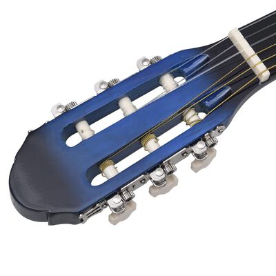 vidaXL Classical Guitar for Beginner with Bag Blue 4/4 39"