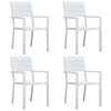 vidaXL Garden Chairs 4 pcs White HDPE Wood Look