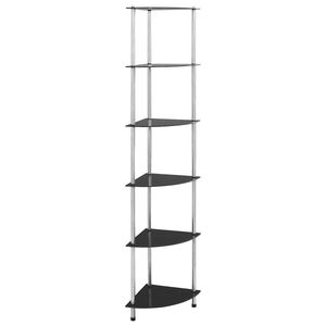 vidaXL Shelf | Black | Tempered Glass | Medium | Shelf | Square | Contemporary