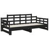 vidaXL Pull-out Day Bed without Mattress Black 2x(90x200) cm