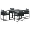 vidaXL Garden Dining Set 5 pcs Black Steel