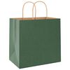 vidaXL Paper Bags 250 pcs with Handles Green 26x17x25 cm