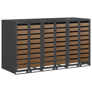 vidaXL Wheelie Bin Storage for 3 Bins Steel Anthracite