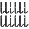 vidaXL Wall Hooks J Shape 12 pcs Black Steel