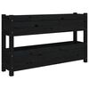 vidaXL Planter Black 112x25x66 cm Solid Wood Pine