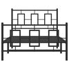 vidaXL Metal Bed Frame without Mattress with Footboard Black 100x190cm
