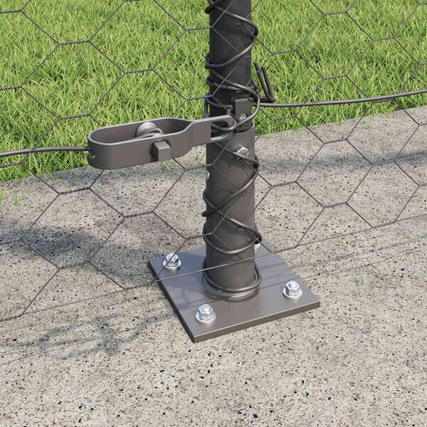 vidaXL Fence Post Grey 100 x 1.6 m (50 mm mesh) Steel and PVC