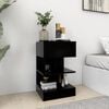 vidaXL Bedside Cabinet Black 40x35x65 cm Engineered Wood