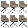 vidaXL Swivel Dining Chairs 6 pcs Faux Leather Cappuccino