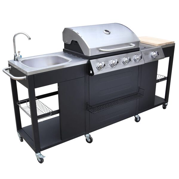 vidaXL Outdoor Kitchen Barbecue Montana 4 Burners