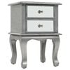 vidaXL Mirrored Nightstand MDF and Glass 34.5x30x50 cm