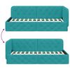 vidaXL Corner Bed Frame with Headboard Turquoise 100 x 200 cm Velvet