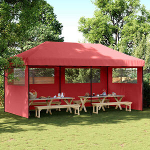 vidaXL Party Tent Burgundy with Black Frame Oxford Fabric