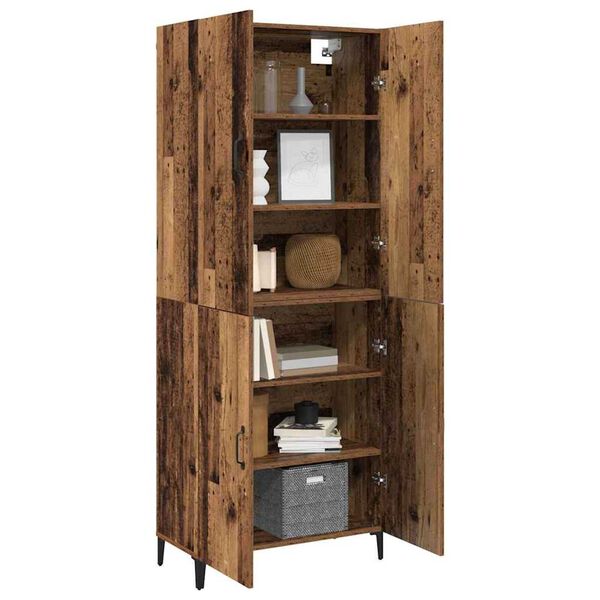 vidaXL Highboard 2 pcs Old wood Engineered Wood