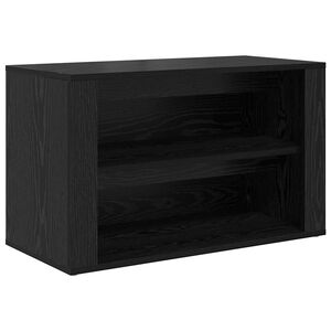 vidaXL Shoe Rack with Shelf Black oak 75 x 35 x 45 cm Engineered wood
