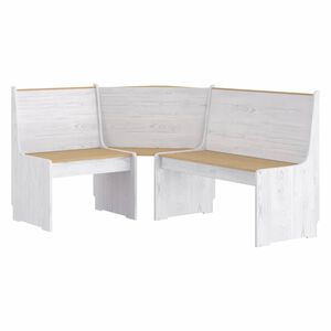 vidaXL Corner Bench | Honey brown and white | Solid pinewood | Medium