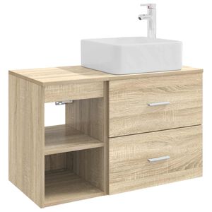 vidaXL Bathroom Furniture Set 2 pcs Sonoma Oak Engineered Wood