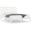 vidaXL Bed Frame without Mattress White Solid Wood 120x200 cm (810013+818611)