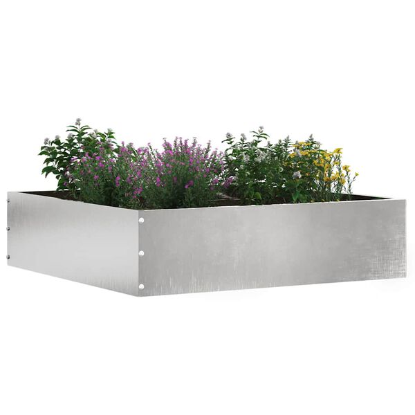 vidaXL Lawn Edging 6 pcs Silver 50 x 50 x 13 cm Stainless Steel