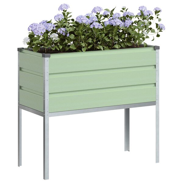 vidaXL Planter Pastel Green 100 x 45 x 90 cm Galvanised Steel