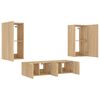 vidaXL 4 Piece TV Wall Units with LED Sonoma Oak Engineered Wood