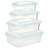 vidaXL Glass Food Storage Containers 4 Pieces