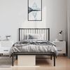 vidaXL Metal Bed Frame without Mattress with Headboard Black 100x200cm