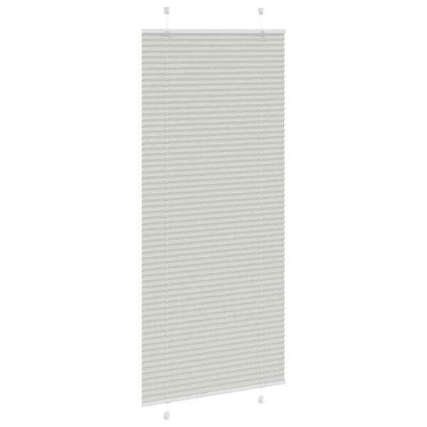 vidaXL Pleated Blind Light Grey 90x200 cm Fabric Width 89.4 cm Polyester