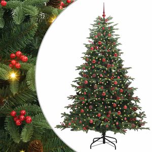 vidaXL Artificial Christmas Tree with 300 LEDs with Stand Green 240 cm