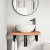vidaXL Basin Shelf Wall Mounted Steel and Solid Wood Beech