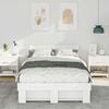 vidaXL Bed Frame with Headboard White 120 x 190 cm Solid Pine Wood