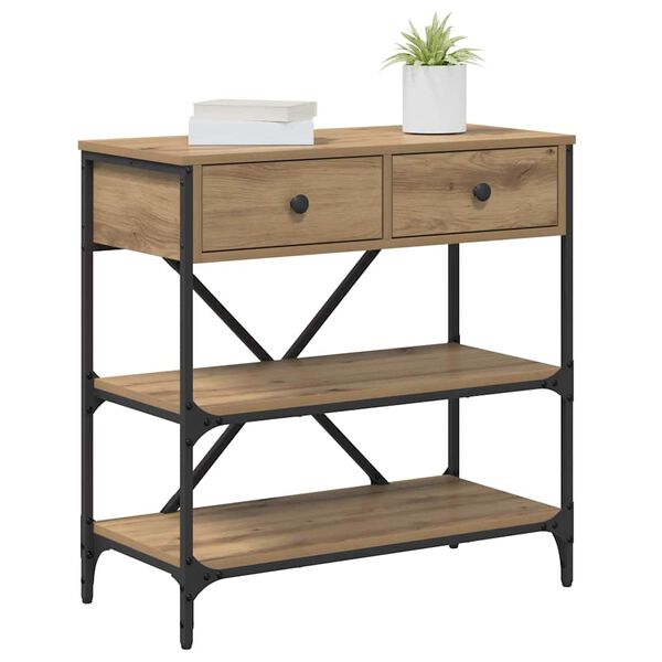 vidaXL Console Table with Drawer Brown 100 x 34.5 x 75 cm Wood