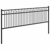 vidaXL Spike Fence Black 200 x 110 cm Powder-Coated Steel