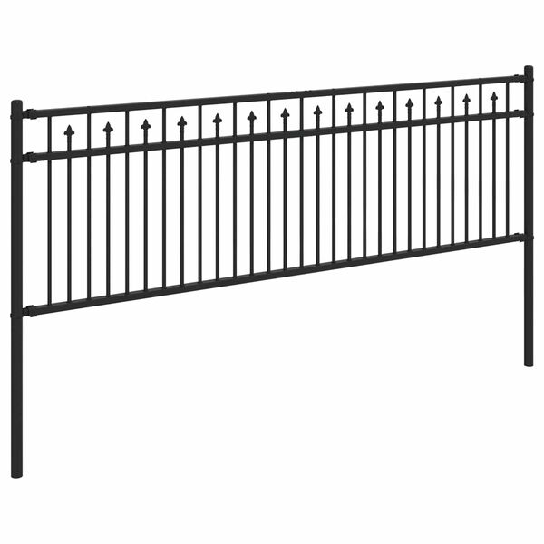 vidaXL Spike Fence Black 200 x 110 cm Powder-Coated Steel