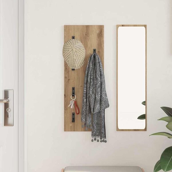 vidaXL Wall-Mounted Coat Rack Artisan Oak 30 x 1.5 x 80 cm